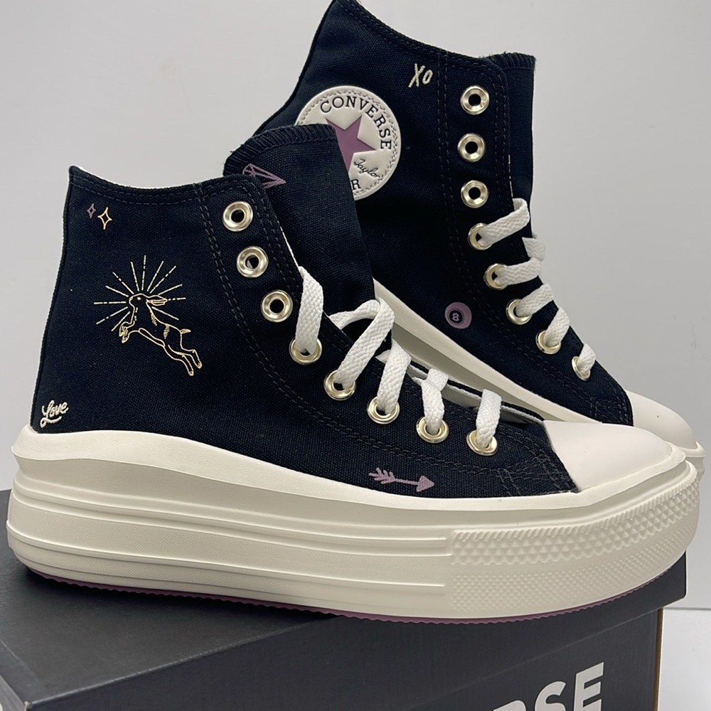 Converse WMNS Black High-Top Sneakers Platform A07136C
CTAS MOVE HI
BLACK/DREAMY - Picture 7 of 16